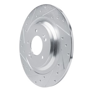 Hyundai SONATA Brake Rotor (1) - Rear Left - R1 Concepts - Drilled & Slotted - Silver - `21-`25
